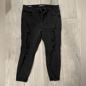 Torrid Premium Black Ripped Jeans Size 18S